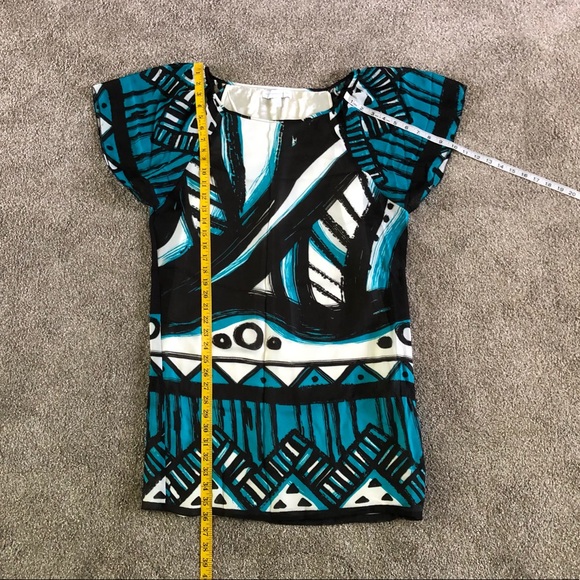 New York & Company Geometric Dress  Size S Bell Sleeves Colorful Summer - Picture 5 of 12